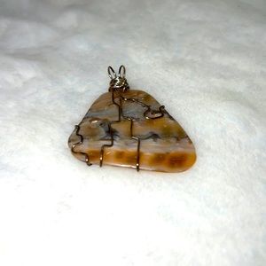 Wire wrapped shell pendant